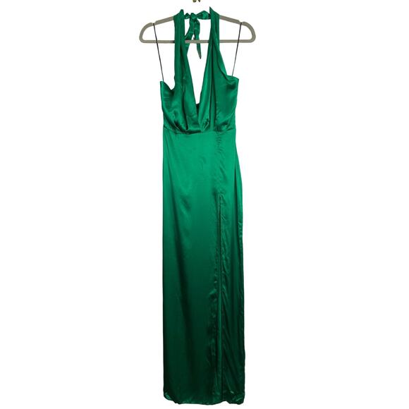 Amanda Uprichard Mezcal 100% Silk Halter Gown Party Formal Hoco Prom Classy XS - Picture 5 of 12